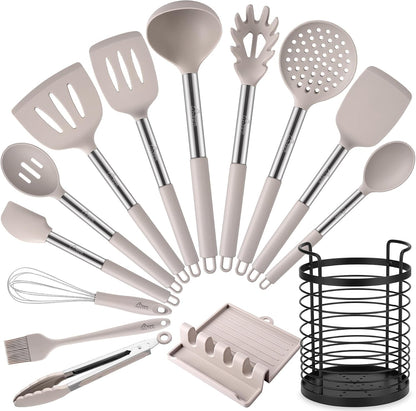 Silicone Kitchen Cooking Utensils Set, 14pcs Multicolor