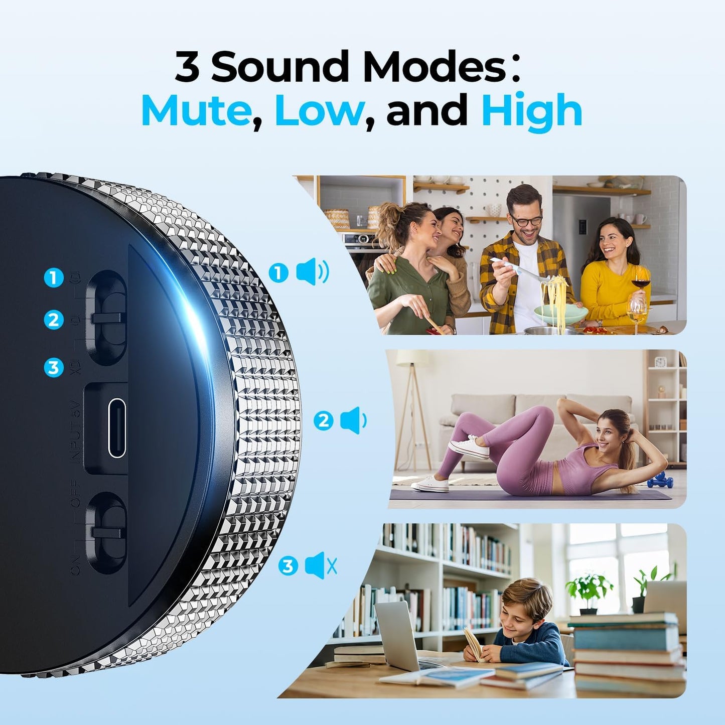 USB Rechargeable Magnetic Kitchen Timer for Cooking, Building 800mAh Battery Large Display Digital Countdown Countup Timer, 3 Preset 5/15/25 Mins Loud Alarm for Baking Grilling Studying