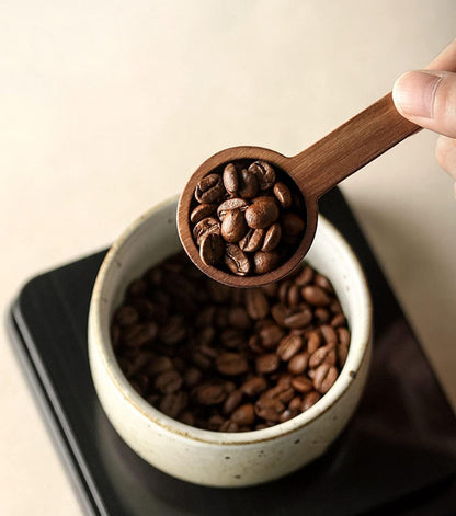 Coffee Spoons, ablespoon Scoop, Coffee Ground Spoon, Measuring for Ground Beans or tea, Soup Cooking Mixing Stirrer Kitchen Tools Utensils, 1 Wooden Tea Scoop (Walnut Wooden 3.86 in）