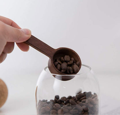 Coffee Spoons, ablespoon Scoop, Coffee Ground Spoon, Measuring for Ground Beans or tea, Soup Cooking Mixing Stirrer Kitchen Tools Utensils, 1 Wooden Tea Scoop (Walnut Wooden 3.86 in）
