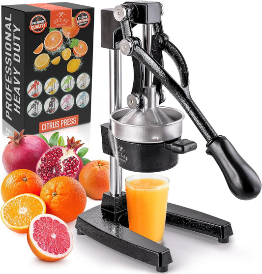 Cast Iron Juicer, Orange Manual Juicer, Citrus Press, Black - Colors B