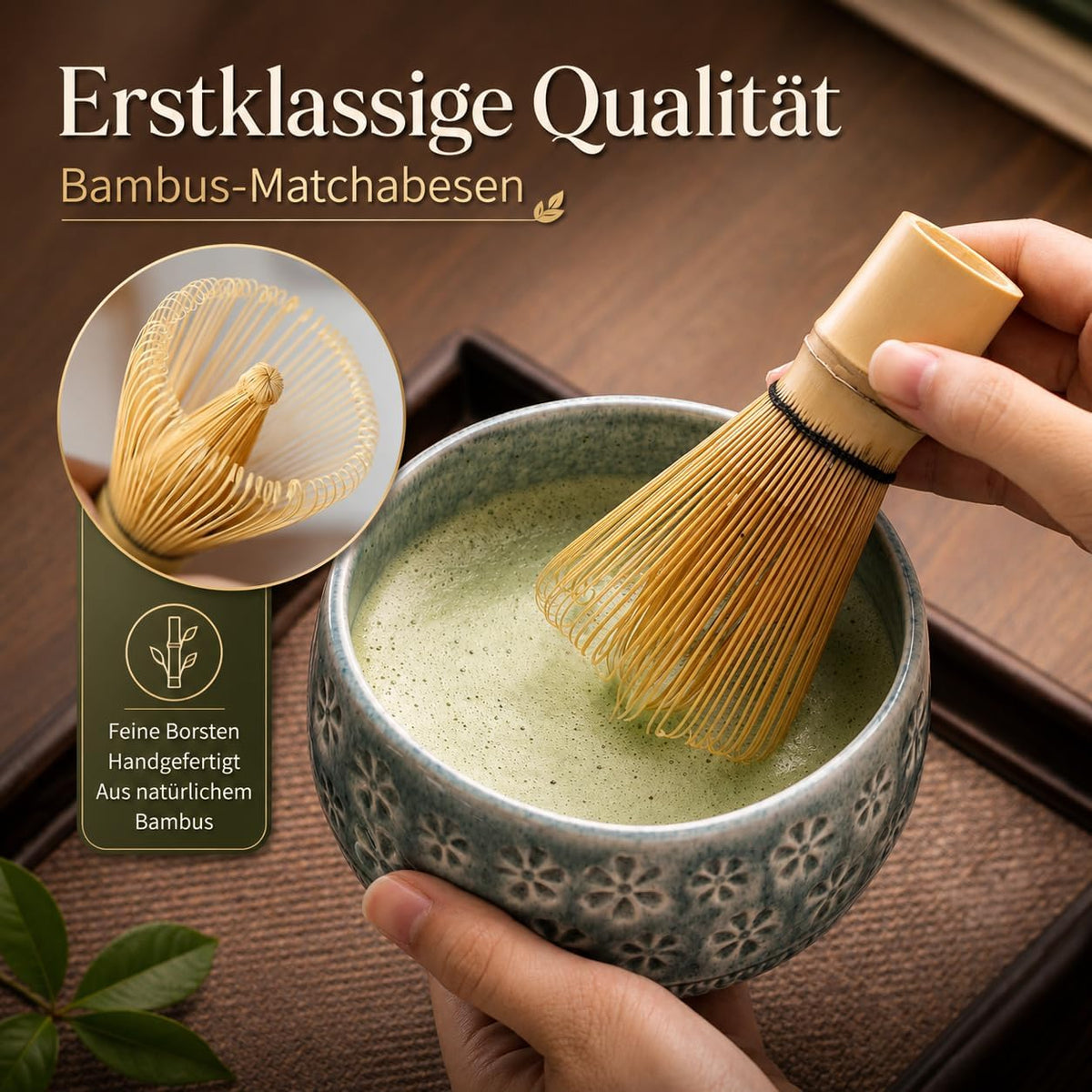 Matcha Whisk Set, Ceramic Matcha Kit Set with Bowl & Tools, Green