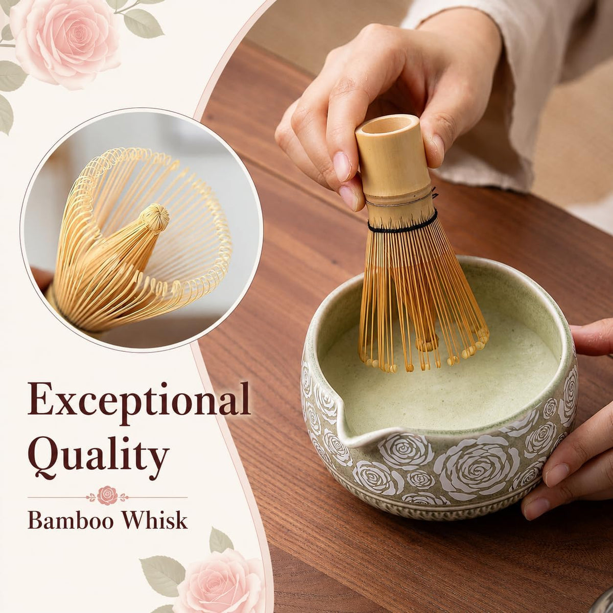 Matcha Whisk Set, Ceramic Matcha Kit Set with Bowl & Tools, Green