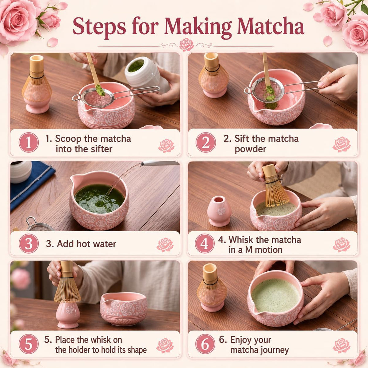Matcha Whisk Set, Ceramic Matcha Kit Set with Bowl & Tools, Green