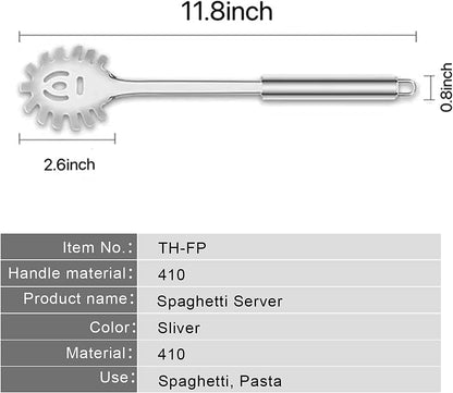 Pasta Fork, Pasta Spoon, Spaghetti Sever, Durable Stainless Steel Pasta Server, Spaghetti Spoon Server, Heat Resistant, 12 inch