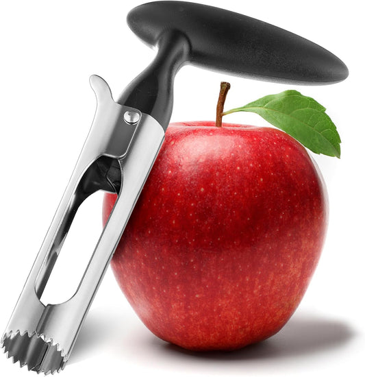 Apple Corer - Ergonomics Handle with Sharp Serrated Blade, Stainless Steel Apple Corer Remover Tool, Easy to Use for Fruit Vegetable and Baking, Dishwasher Safe - Black