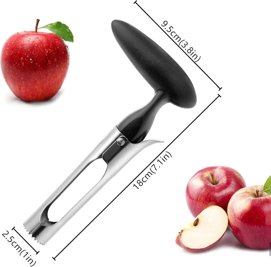 Apple Corer - Ergonomics Handle with Sharp Serrated Blade, Stainless Steel Apple Corer Remover Tool, Easy to Use for Fruit Vegetable and Baking, Dishwasher Safe - Black