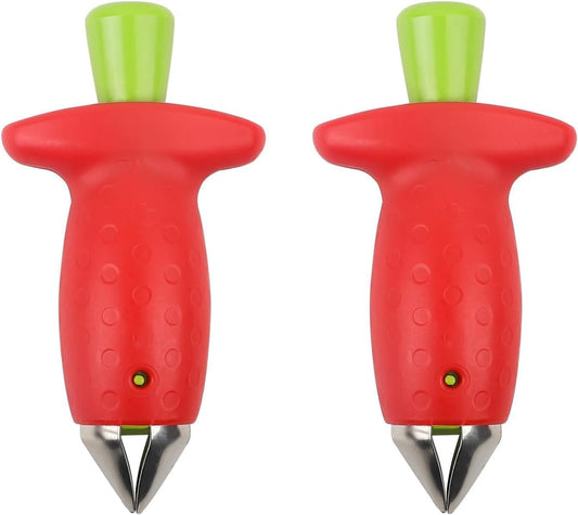 2 Pack Strawberry Slicer Cutter, Pineapple Corer & Slicer, Grape Apple Slicer, Tomato Corer, Multi-use Kitchen Tool for Fresh Strawberries Berries & Assorted Fruits
