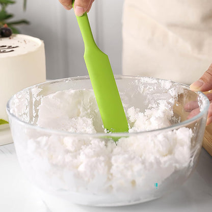 【5 Pack】Silicone Jar Spatula, Long Handle Jar Scraper Spurtle, Sourdough Spatula, Non-Stick Heat Resistant Cake Cream Spatulas Set, Small Spatulas for Kitchen Use
