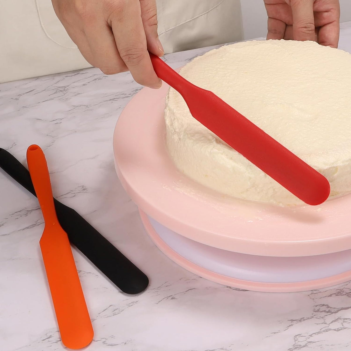 【5 Pack】Silicone Jar Spatula, Long Handle Jar Scraper Spurtle, Sourdough Spatula, Non-Stick Heat Resistant Cake Cream Spatulas Set, Small Spatulas for Kitchen Use