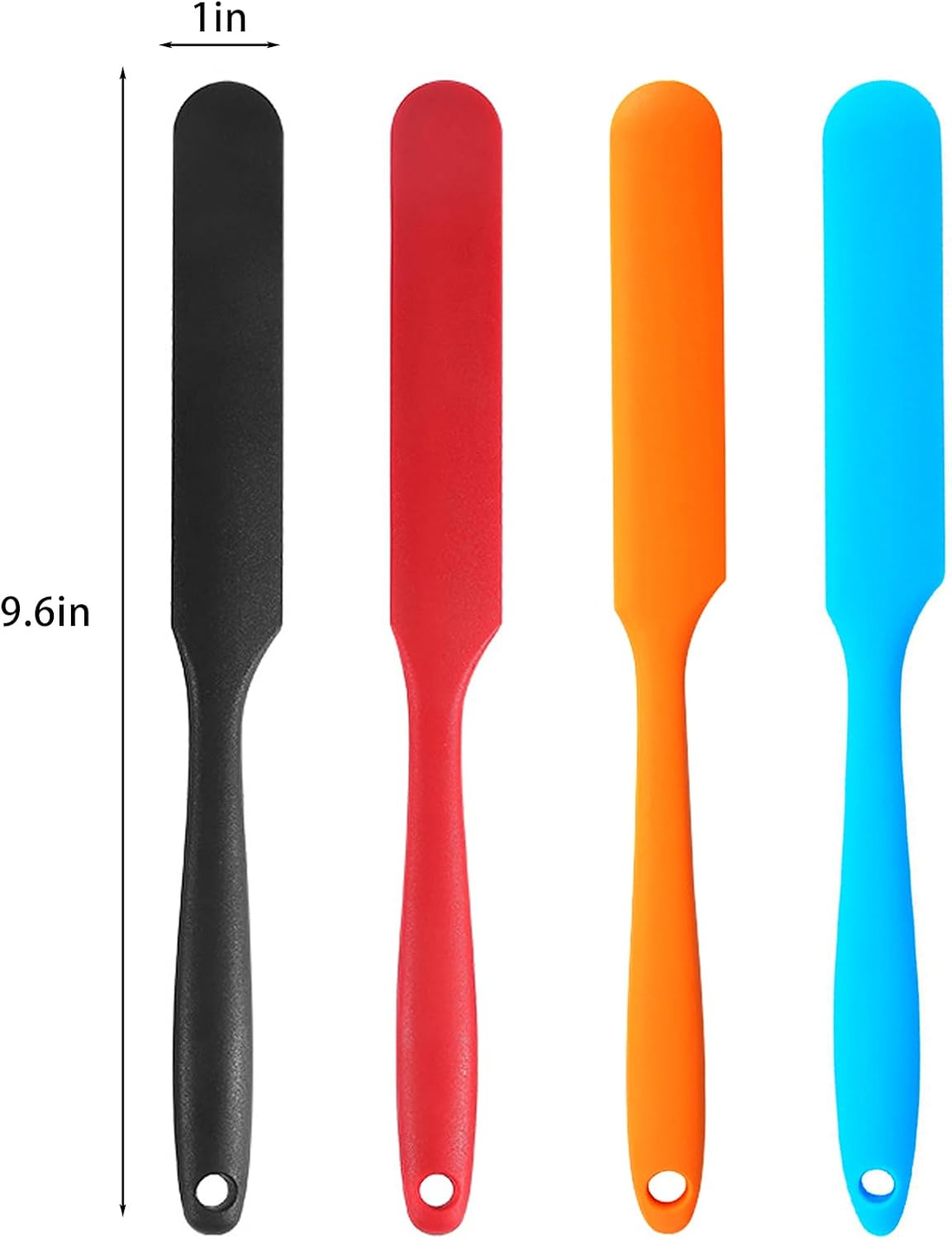 【5 Pack】Silicone Jar Spatula, Long Handle Jar Scraper Spurtle, Sourdough Spatula, Non-Stick Heat Resistant Cake Cream Spatulas Set, Small Spatulas for Kitchen Use