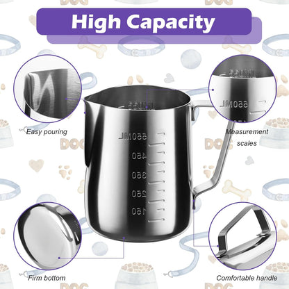 2.5 Cup Dog Food Scoop Stainless Steel Dog Food Measuring Cups Pet Food Scoop with Precision Scale for Dogs Cats