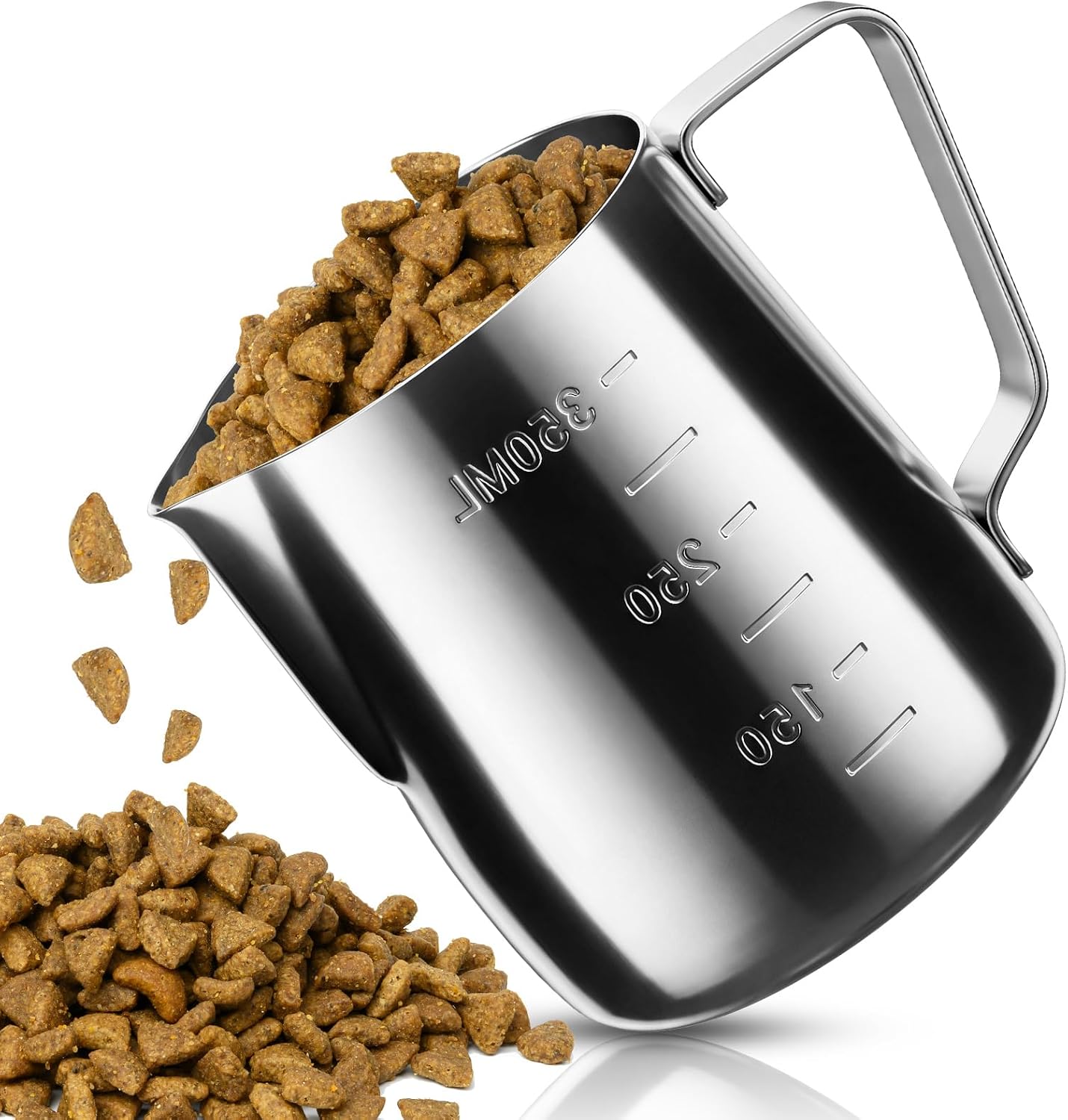 2.5 Cup Dog Food Scoop Stainless Steel Dog Food Measuring Cups Pet Food Scoop with Precision Scale for Dogs Cats