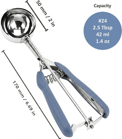 Ice Cream Scoop, 18/8 Stainless Steel Cookie Scoop, Cookie Scoops for Baking, 2 Tbsp/ 30 ml/ 1 oz Cookie Dough Scoop, Ice Cream Scooper with Trigger Release, Cookie Scooper for Baking