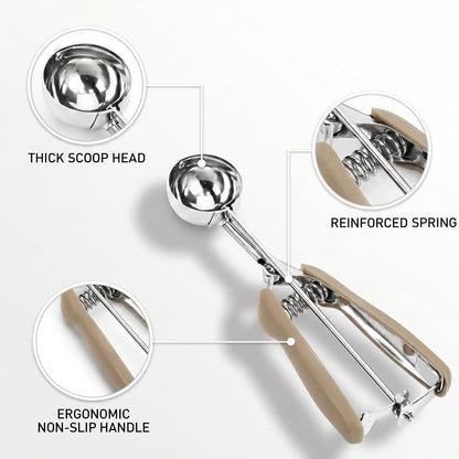 Ice Cream Scoop, 18/8 Stainless Steel Cookie Scoop, Cookie Scoops for Baking, 2 Tbsp/ 30 ml/ 1 oz Cookie Dough Scoop, Ice Cream Scooper with Trigger Release, Cookie Scooper for Baking
