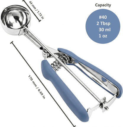 Ice Cream Scoop, 18/8 Stainless Steel Cookie Scoop, Cookie Scoops for Baking, 2 Tbsp/ 30 ml/ 1 oz Cookie Dough Scoop, Ice Cream Scooper with Trigger Release, Cookie Scooper for Baking