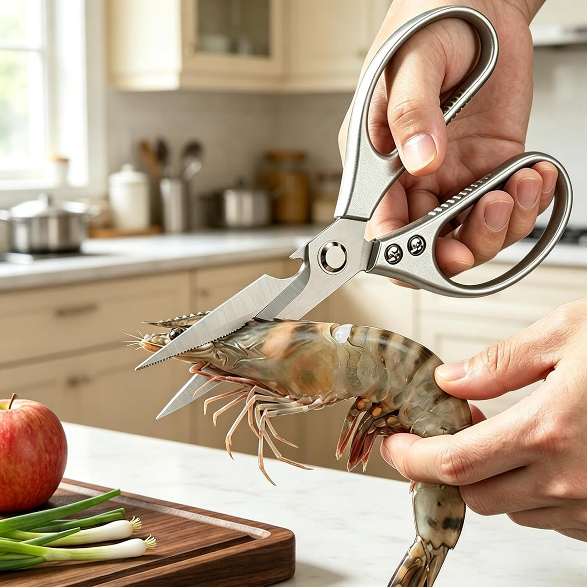 Sharp Kitchen Scissors Aluminum Alloy Handle Stainless Steel Cooking Shears