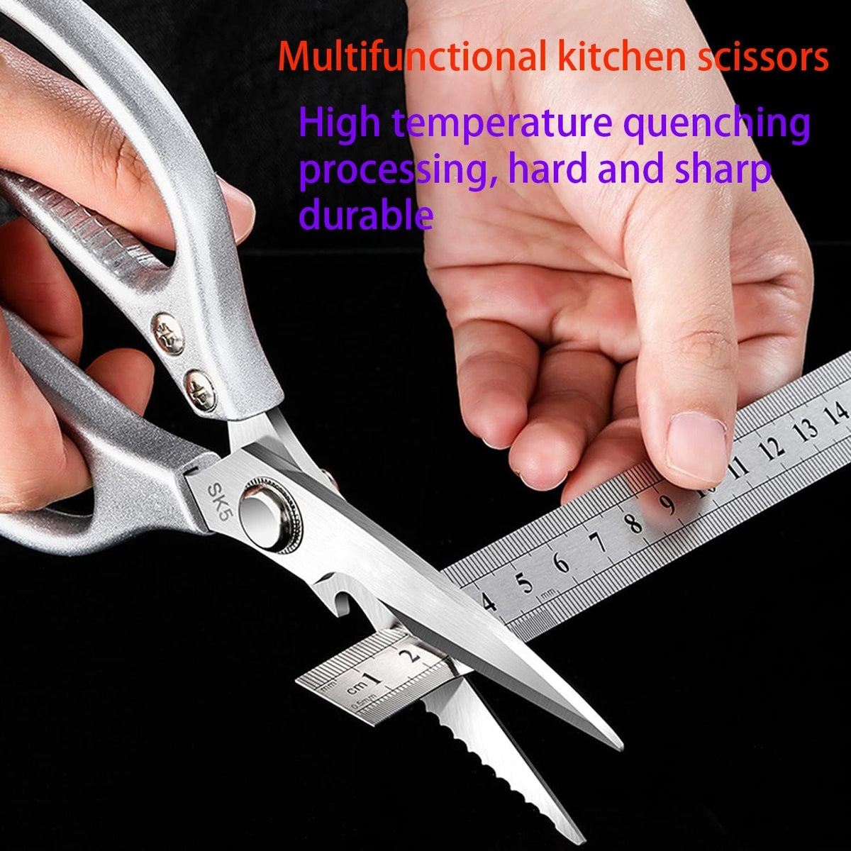 Sharp Kitchen Scissors Aluminum Alloy Handle Stainless Steel Cooking Shears