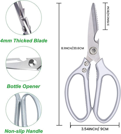 Sharp Kitchen Scissors Aluminum Alloy Handle Stainless Steel Cooking Shears