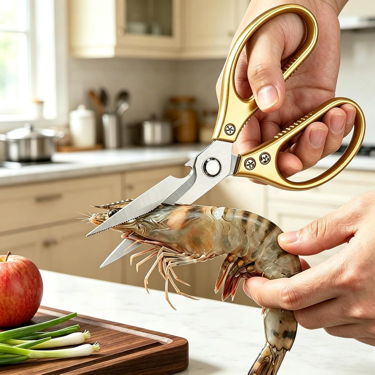 Sharp Kitchen Scissors Aluminum Alloy Handle Stainless Steel Cooking Shears
