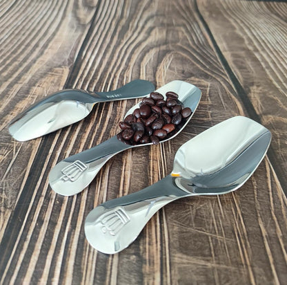 Stainless Steel Mini Scoop for Canisters with Short Handle, Silver Mini Feed Spoon for Ice Cream Melon Baller, Short Handle Espresso Coffee Spoon for Tea Dessert Sugar Salt(3 Pack)