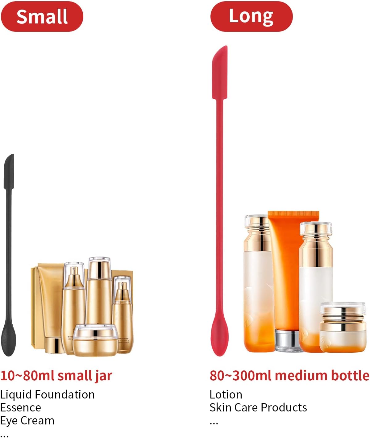 2pcs Mini Makeup Spatula Silicone Skincare Spatula Set for Cosmetic