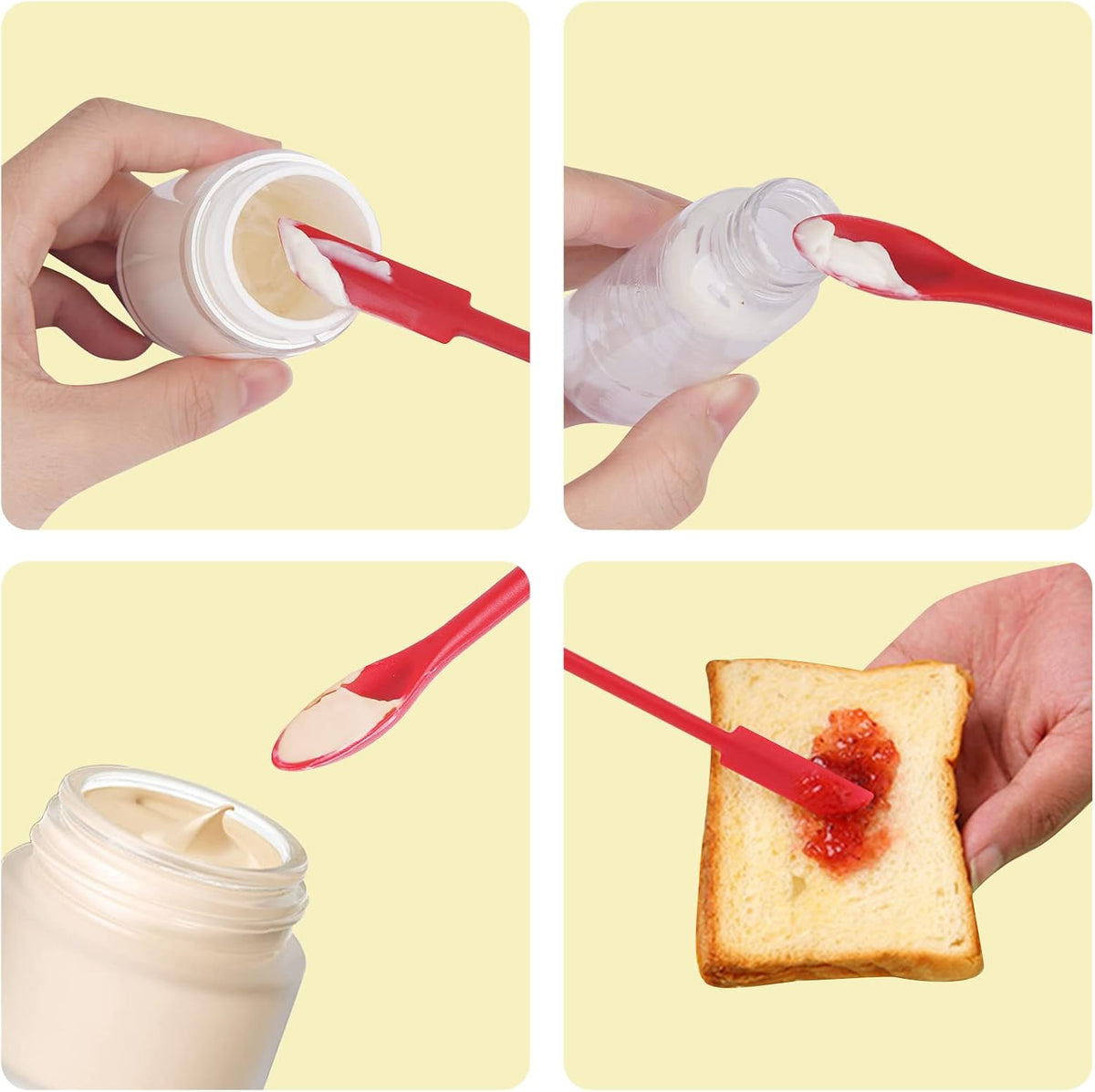 2pcs Mini Makeup Spatula Silicone Skincare Spatula Set for Cosmetic