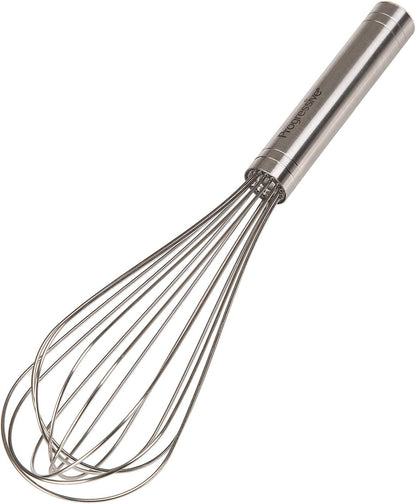 PrepWorks 10 Inch Fat Whisk - Stainless Steel Whisk for Mixing, Beating, and Stirring Sauces, Batter, and More