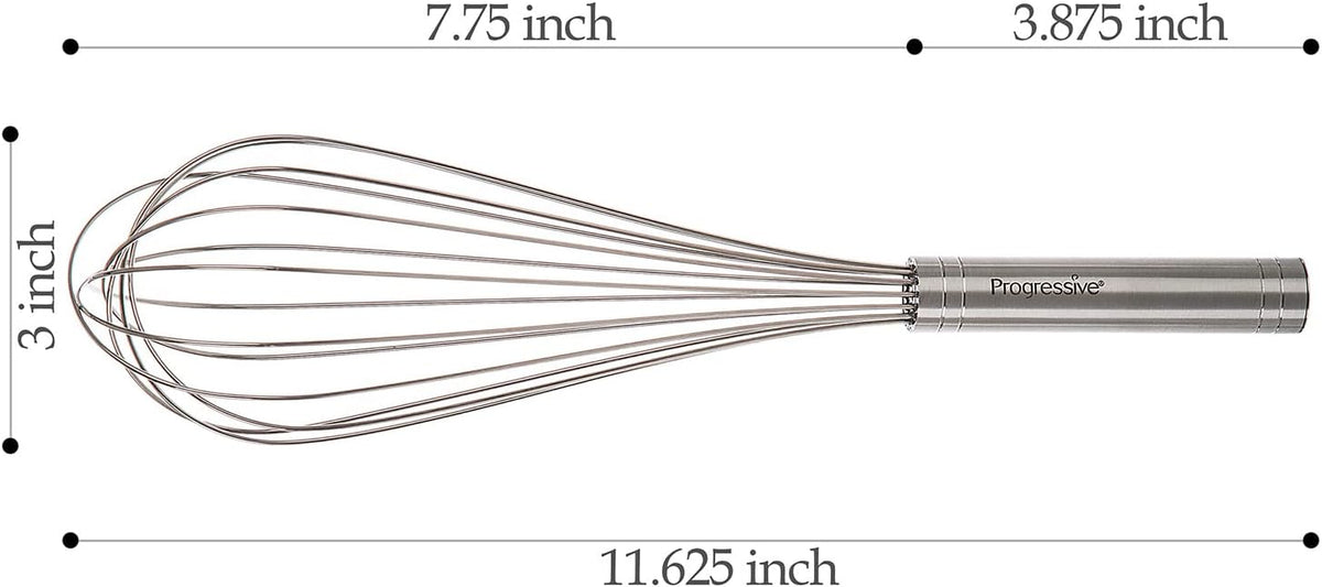 PrepWorks 10 Inch Fat Whisk - Stainless Steel Whisk for Mixing, Beating, and Stirring Sauces, Batter, and More