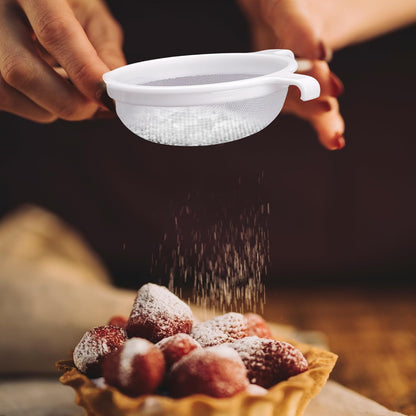 Kitchen Double-Ear Fine Mesh Strainers, BPA Free, Set of 4 Sizes Includes 3, 4, 5.5, and 7-Inch Diameter