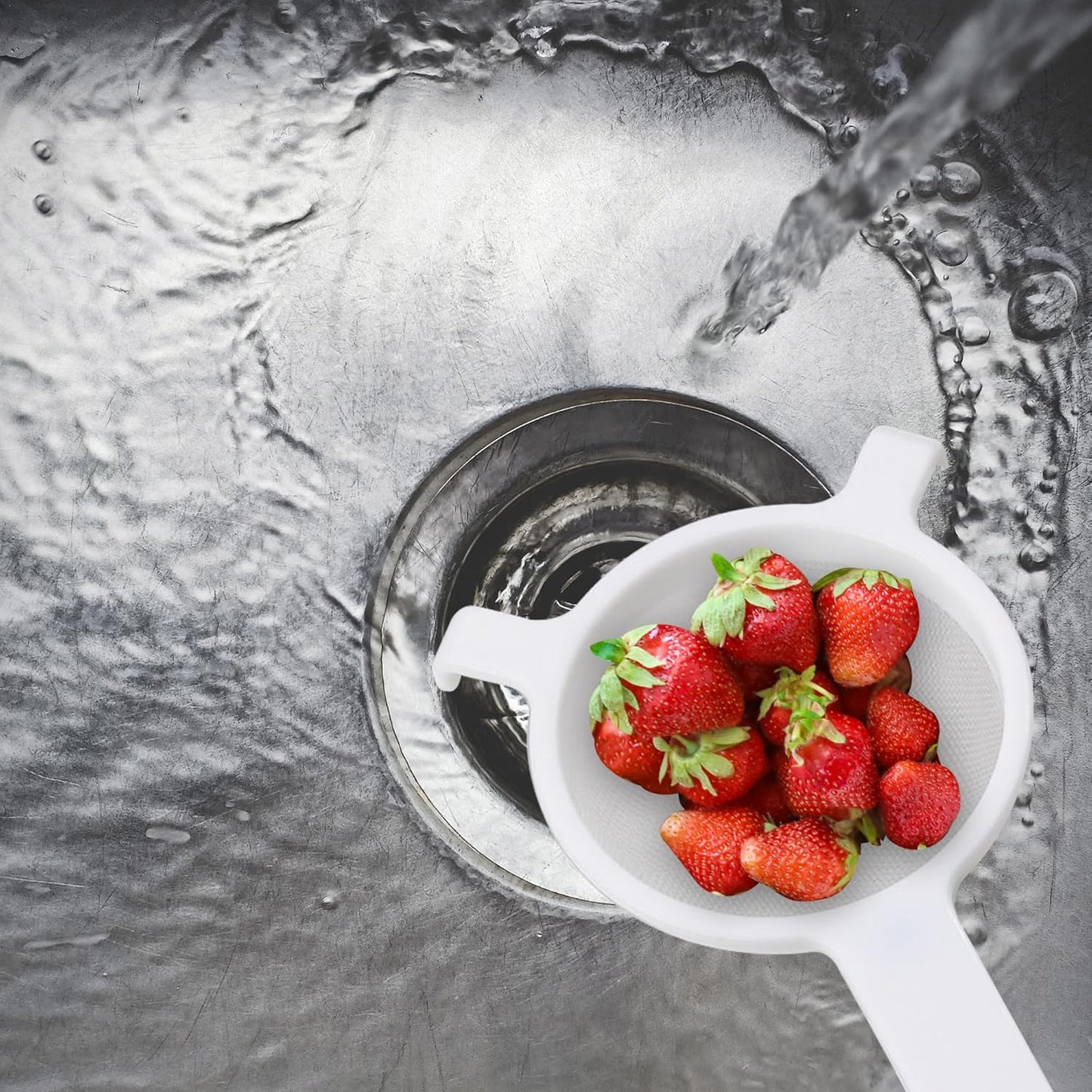 Kitchen Double-Ear Fine Mesh Strainers, BPA Free, Set of 4 Sizes Includes 3, 4, 5.5, and 7-Inch Diameter