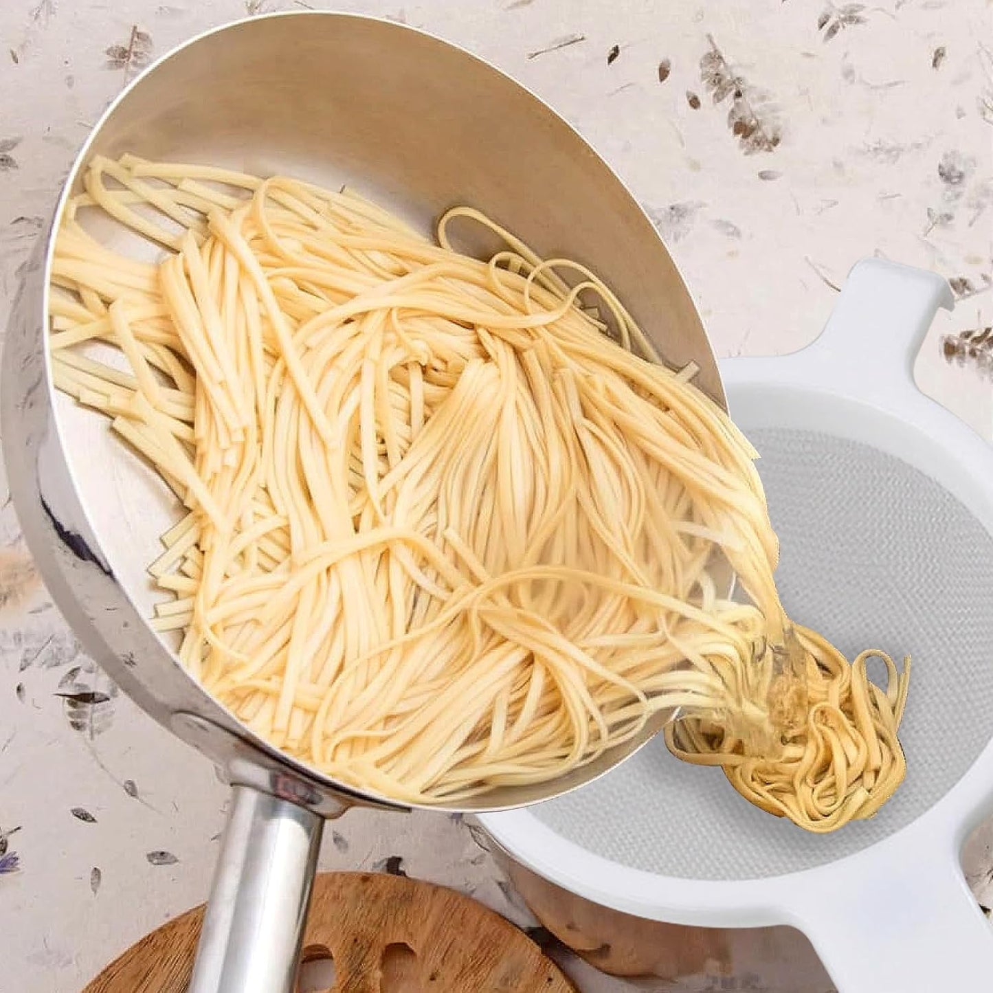 Kitchen Double-Ear Fine Mesh Strainers, BPA Free, Set of 4 Sizes Includes 3, 4, 5.5, and 7-Inch Diameter