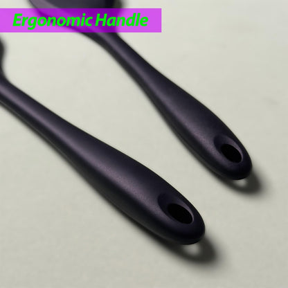 Silicone Spatula Set, Heat Resistant Solid & Slotted Turner, 11 IN