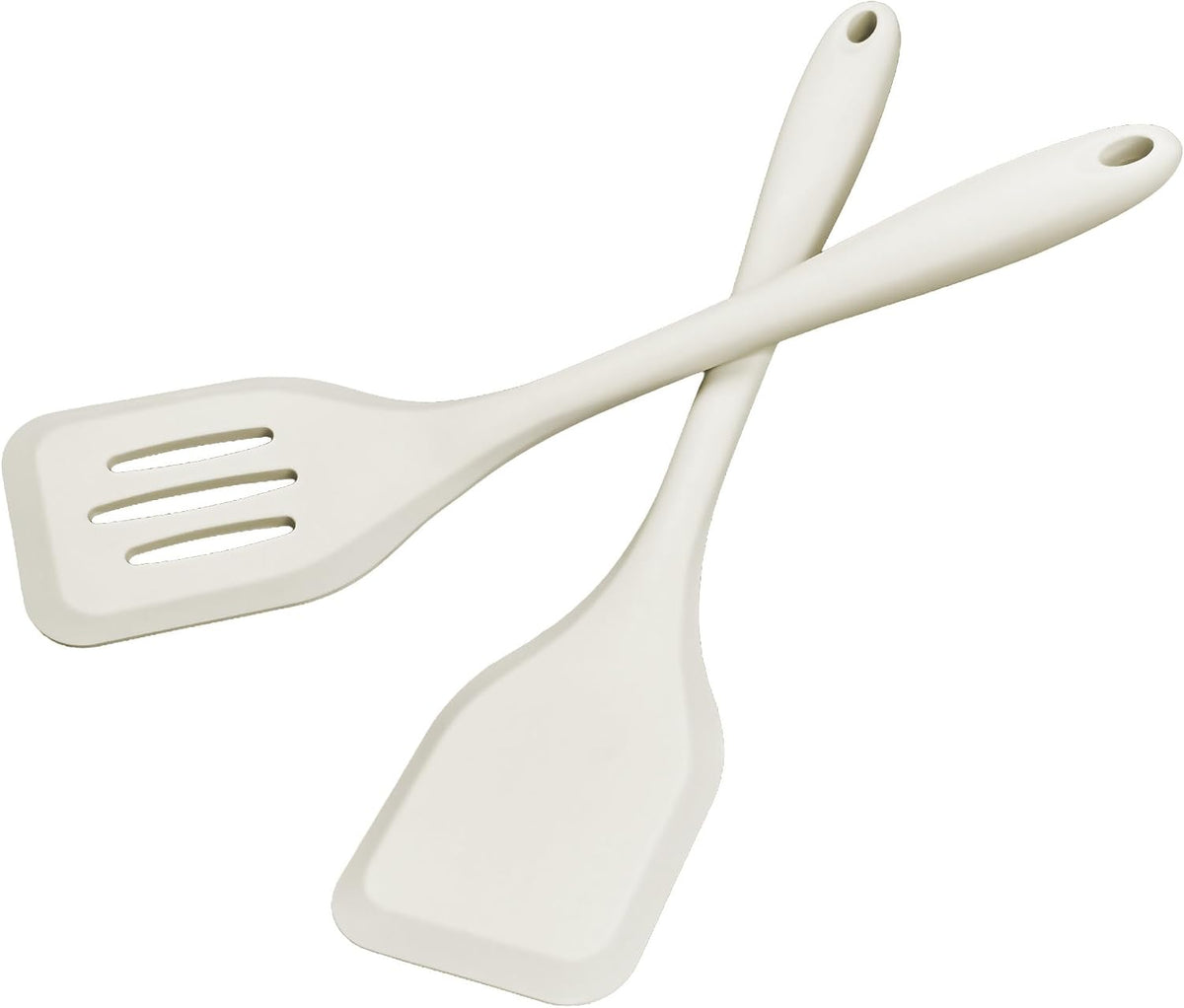 Silicone Spatula Set, Heat Resistant Solid & Slotted Turner, 11 IN