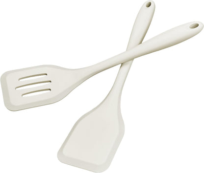 Silicone Spatula Set, Heat Resistant Solid & Slotted Turner, 11 IN