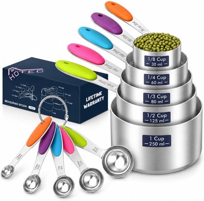 10-Pack Measuring Cups & Spoons Set, Multicolor