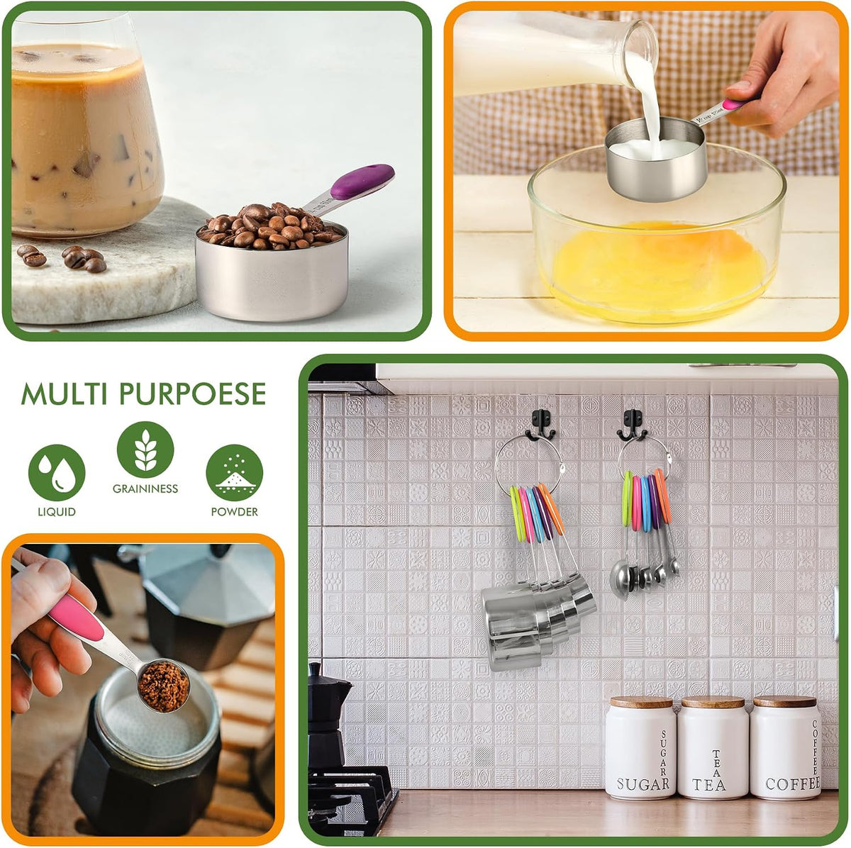 10-Pack Measuring Cups & Spoons Set, Multicolor
