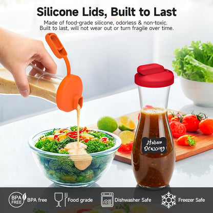 Silicone Replacement Lids Fit Good Seasons Cruet Bottle, 4 Pack