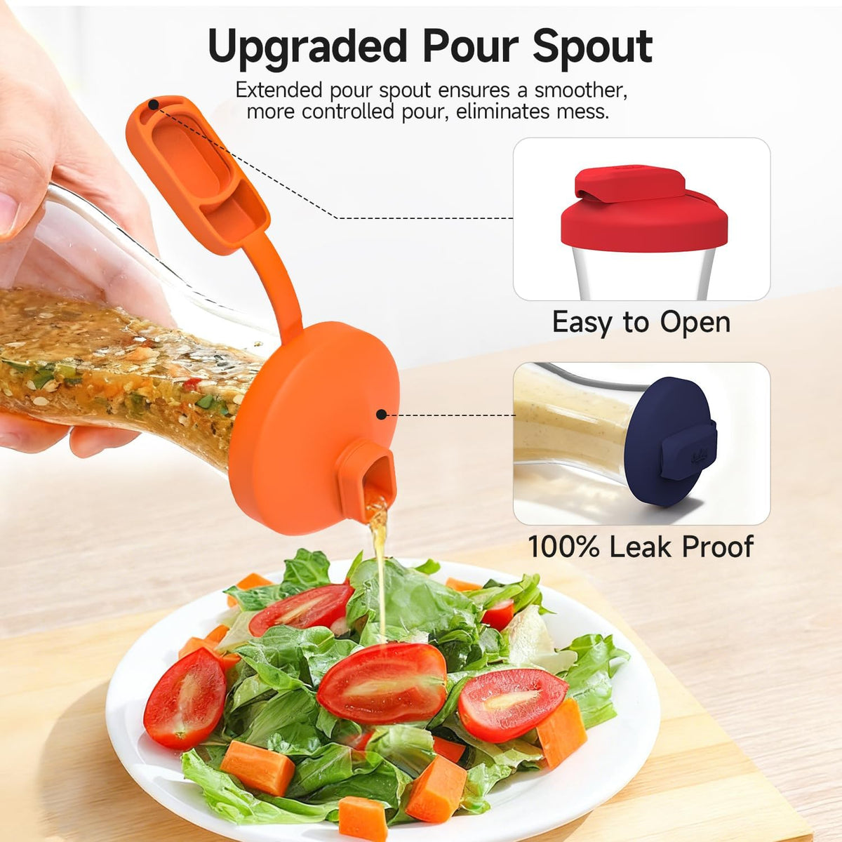 Silicone Replacement Lids Fit Good Seasons Cruet Bottle, 4 Pack