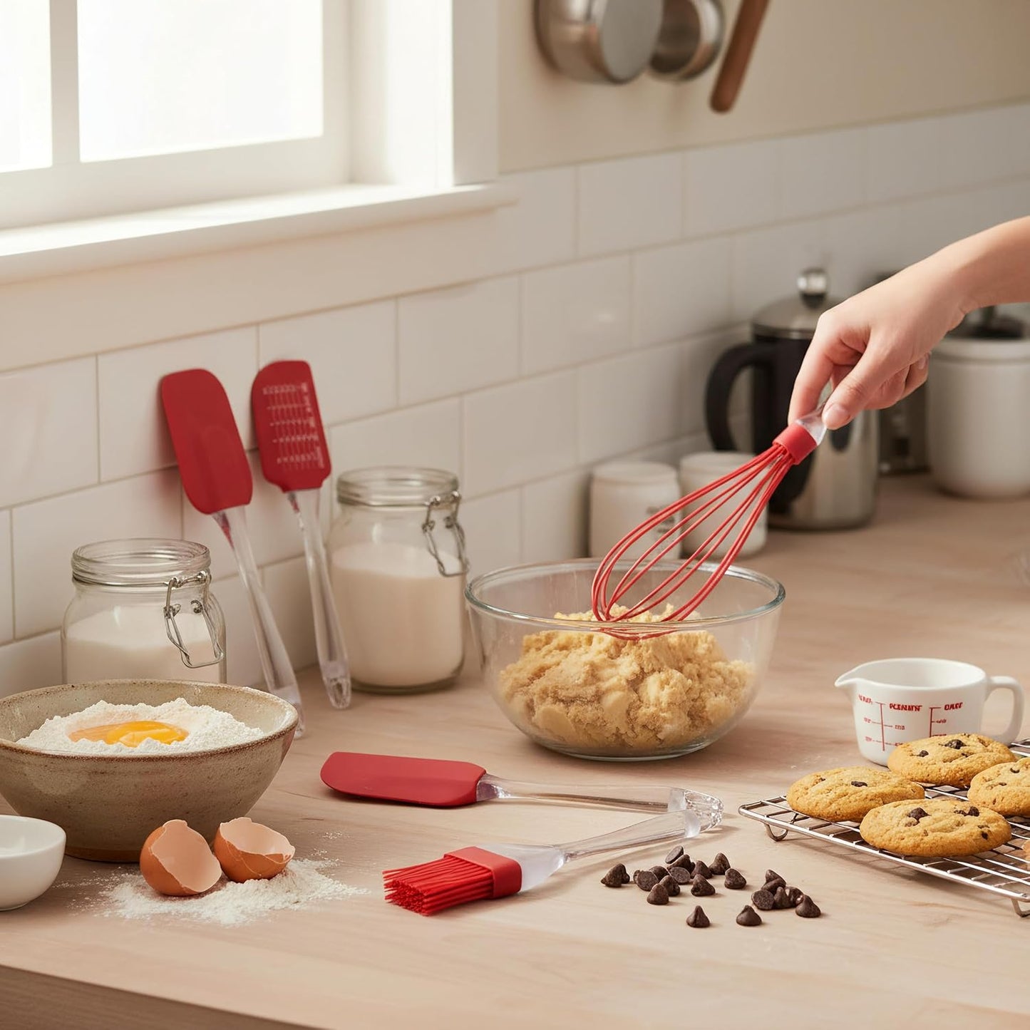 – 4-Piece Utensil Set – Red, Set of 4