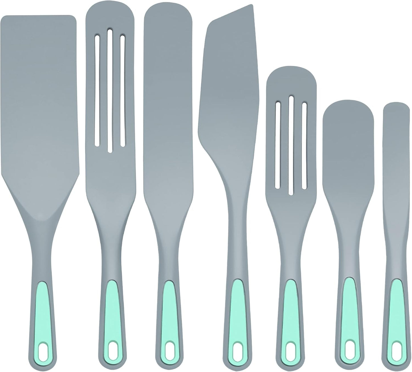Silicone Spurtles Set, 7 Piece Nonstick Spurtle Kitchen Utensils, Silicone Spatula, Heat Resistant Spurtle for Salad Stir, Cake Make and Pan-Fried Steak