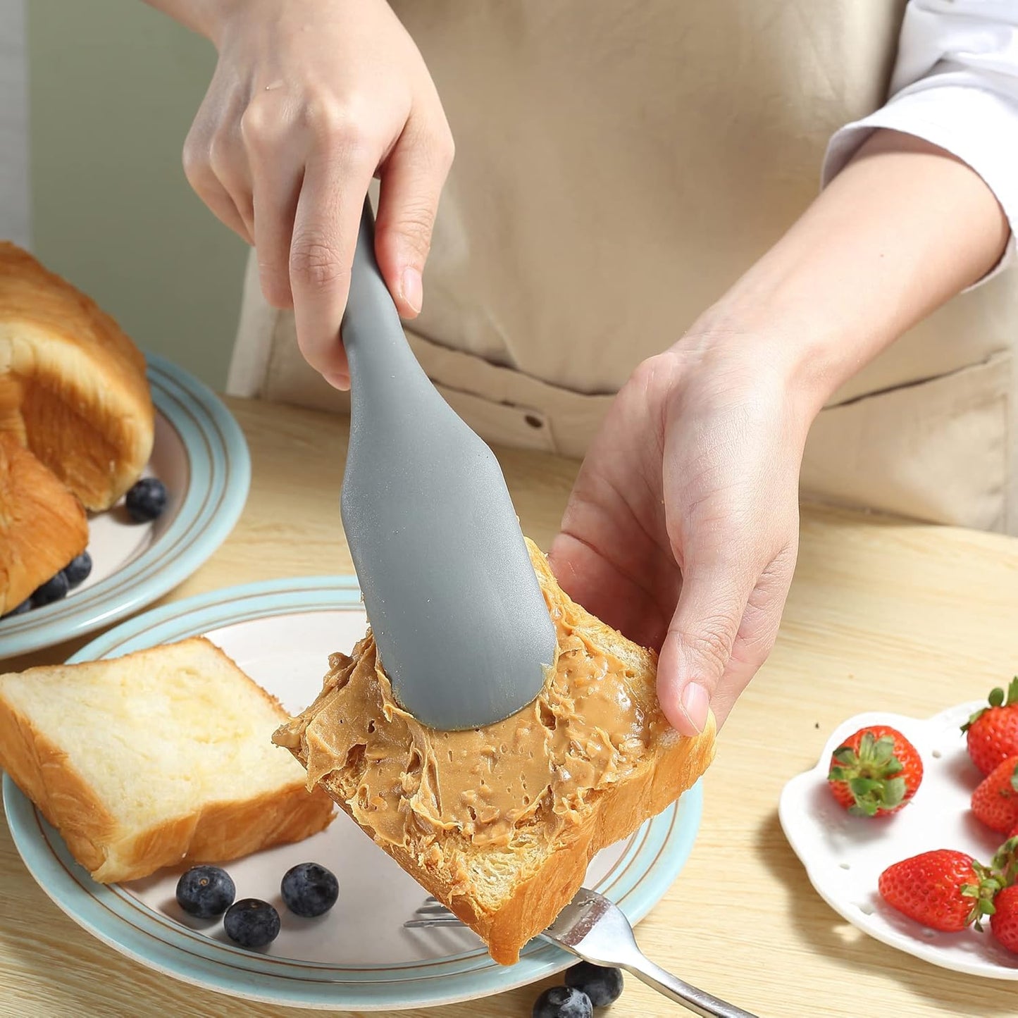 Silicone Spurtles Set, 7 Piece Nonstick Spurtle Kitchen Utensils, Silicone Spatula, Heat Resistant Spurtle for Salad Stir, Cake Make and Pan-Fried Steak