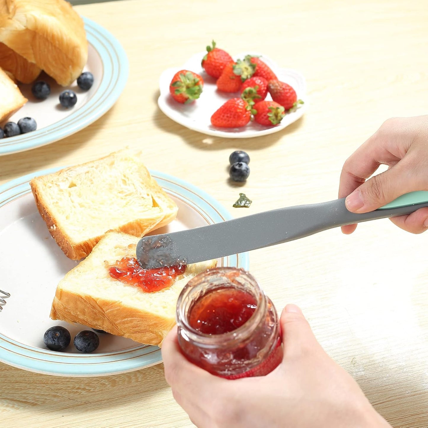 Silicone Spurtles Set, 7 Piece Nonstick Spurtle Kitchen Utensils, Silicone Spatula, Heat Resistant Spurtle for Salad Stir, Cake Make and Pan-Fried Steak