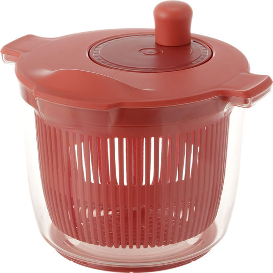 Risu Liberalista Salad Spinner Vegetable Drainer, Red, 0.6 gal (2.3 L), Made in Japan