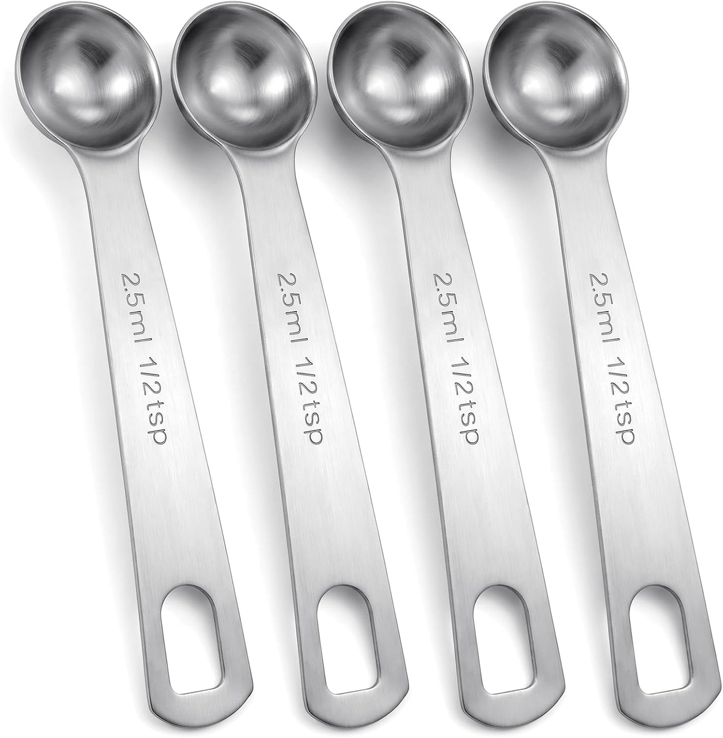 1/2 Teaspoon Measuring Spoons, 3Pcs Stainless Steel Short Design Kitchen Tools for Precise Cooking Baking Spices Measurement, 2.5ml