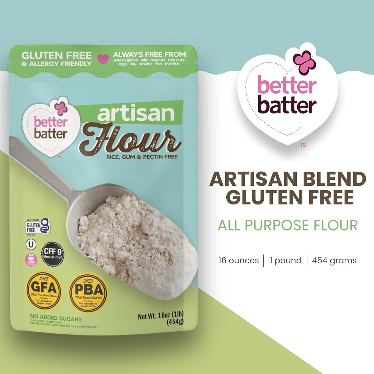 Original Blend Multipurpose Gluten Free Flour 2.5lb – Certified GFCO, Vegan, Kosher, Non-GMO – Top 9 Allergen Free, Award Winning Cup-for-Cup Baking Alternative to Regular Wheat Flour