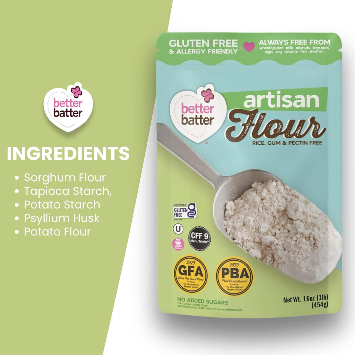 Original Blend Multipurpose Gluten Free Flour 2.5lb – Certified GFCO, Vegan, Kosher, Non-GMO – Top 9 Allergen Free, Award Winning Cup-for-Cup Baking Alternative to Regular Wheat Flour