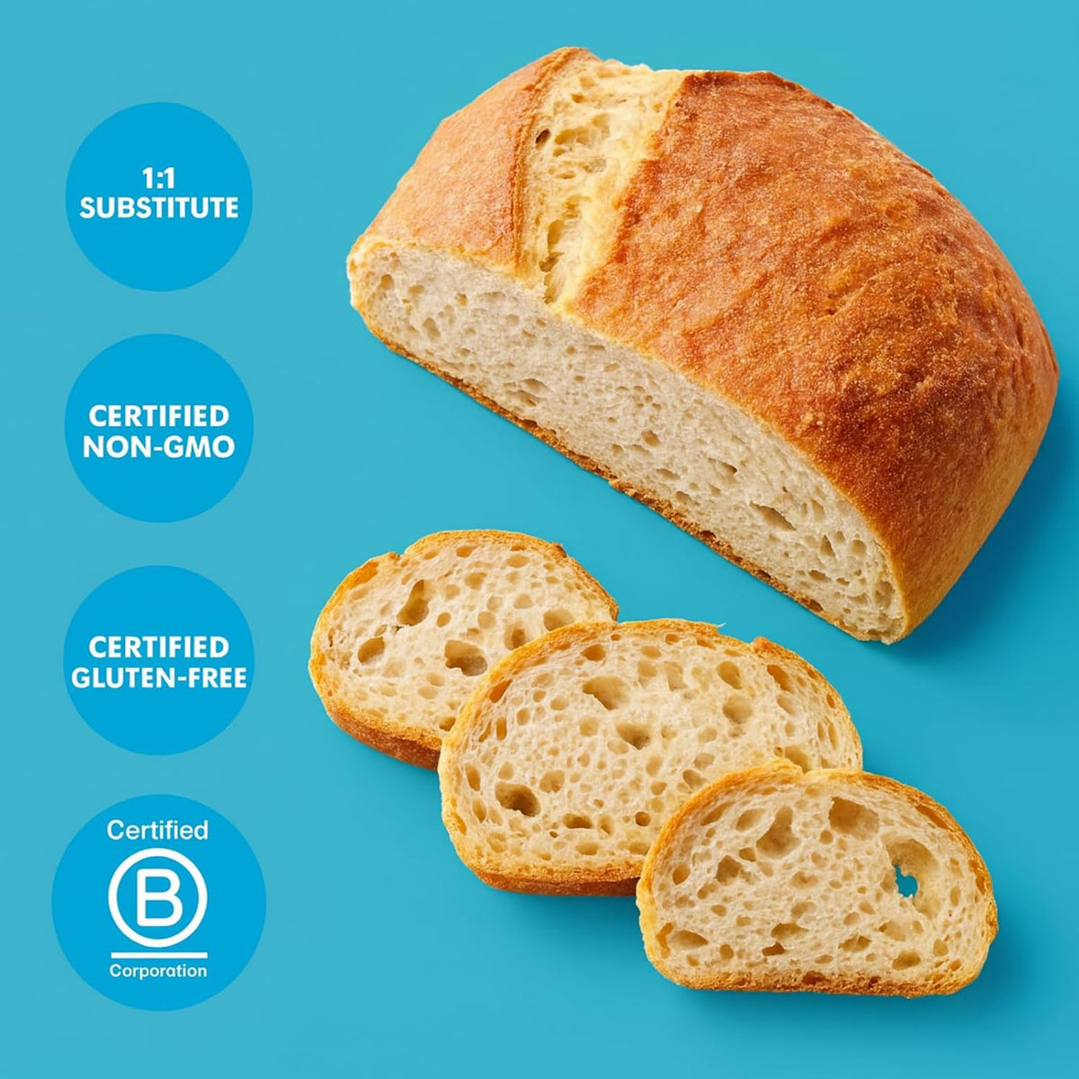 Original Blend Multipurpose Gluten Free Flour 2.5lb – Certified GFCO, Vegan, Kosher, Non-GMO – Top 9 Allergen Free, Award Winning Cup-for-Cup Baking Alternative to Regular Wheat Flour