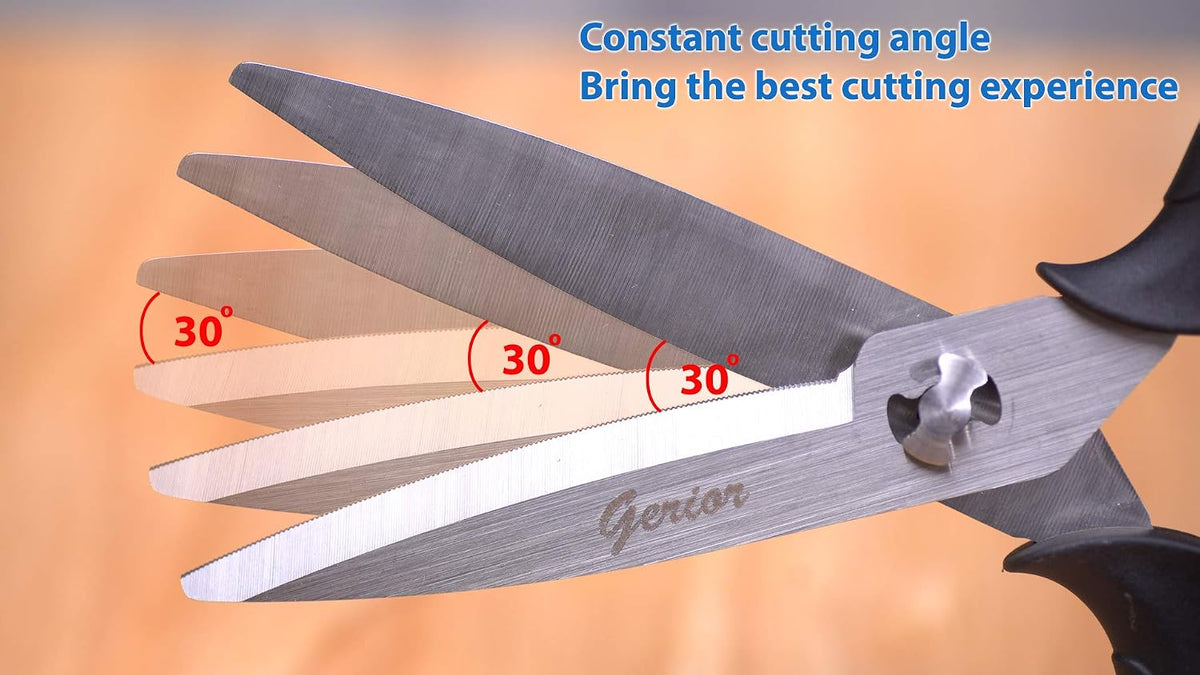 Food Scissors - Stainless Steel Kitchen Shears for Food, Chicken, Meat, Vegetables & Herbs (Black)
