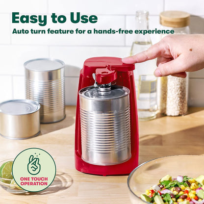 Electric Can Opener and Knife Sharpener, Jar and Bottle Opener, Sage